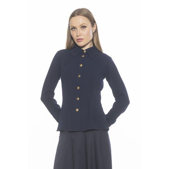 Alexia Admor Tops - Alexia Admor Leland Shirt Navy Size 6 NWT